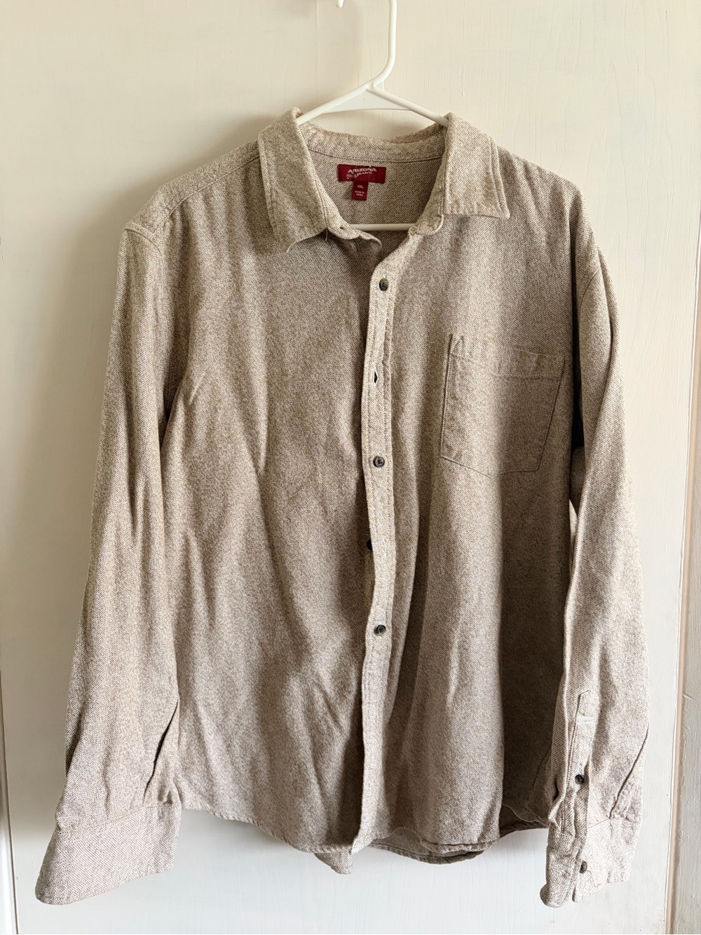 Arizona Jean Company Men's Tan Button-Down Long Sleeve Shirt